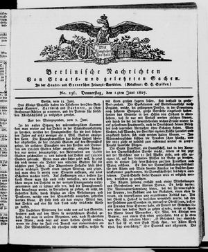Berlinische Nachrichten von Staats- und gelehrten Sachen vom 14.06.1827