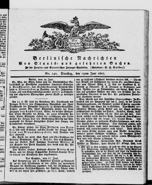 Berlinische Nachrichten von Staats- und gelehrten Sachen vom 19.06.1827