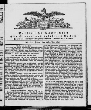 Berlinische Nachrichten von Staats- und gelehrten Sachen vom 22.06.1827