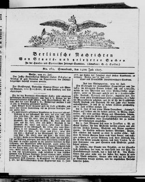 Berlinische Nachrichten von Staats- und gelehrten Sachen vom 14.07.1827
