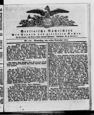 Berlinische Nachrichten von Staats- und gelehrten Sachen vom 20.09.1827