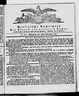 Berlinische Nachrichten von Staats- und gelehrten Sachen vom 22.09.1827