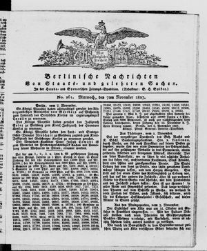 Berlinische Nachrichten von Staats- und gelehrten Sachen vom 07.11.1827