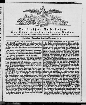 Berlinische Nachrichten von Staats- und gelehrten Sachen vom 08.11.1827