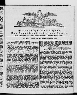 Berlinische Nachrichten von Staats- und gelehrten Sachen vom 15.11.1827