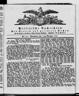 Berlinische Nachrichten von Staats- und gelehrten Sachen vom 17.11.1827