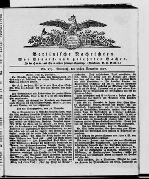 Berlinische Nachrichten von Staats- und gelehrten Sachen vom 28.11.1827