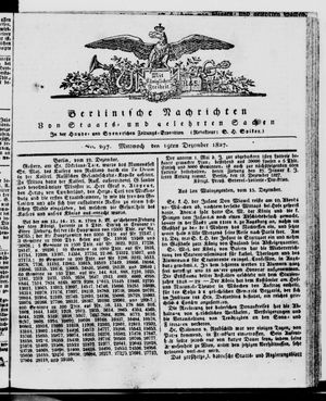 Berlinische Nachrichten von Staats- und gelehrten Sachen vom 19.12.1827