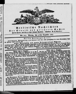 Berlinische Nachrichten von Staats- und gelehrten Sachen on Dec 31, 1827