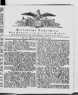Berlinische Nachrichten von Staats- und gelehrten Sachen on Feb 4, 1828
