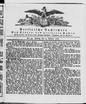 Berlinische Nachrichten von Staats- und gelehrten Sachen vom 15.02.1828