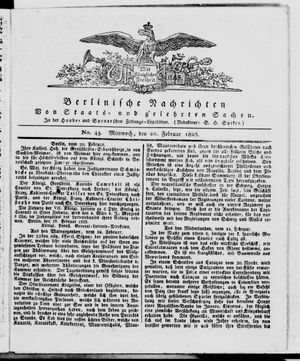 Berlinische Nachrichten von Staats- und gelehrten Sachen vom 20.02.1828