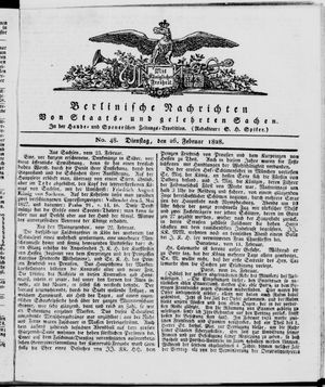 Berlinische Nachrichten von Staats- und gelehrten Sachen vom 26.02.1828