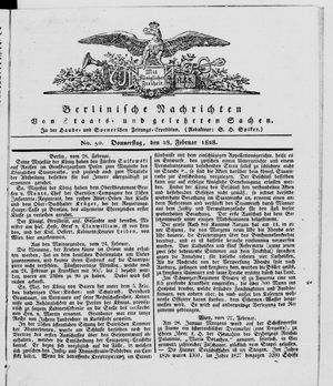 Berlinische Nachrichten von Staats- und gelehrten Sachen vom 28.02.1828