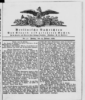 Berlinische Nachrichten von Staats- und gelehrten Sachen vom 29.02.1828