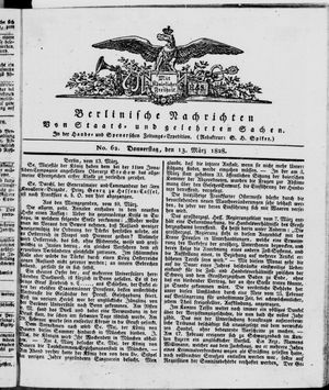 Berlinische Nachrichten von Staats- und gelehrten Sachen vom 13.03.1828