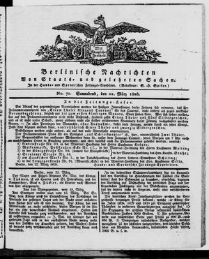 Berlinische Nachrichten von Staats- und gelehrten Sachen vom 22.03.1828