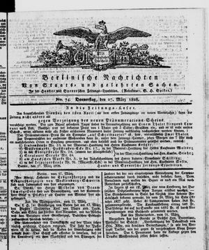 Berlinische Nachrichten von Staats- und gelehrten Sachen vom 27.03.1828