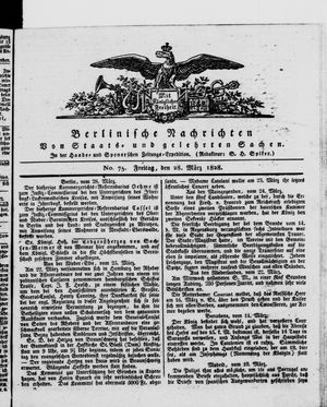 Berlinische Nachrichten von Staats- und gelehrten Sachen vom 28.03.1828