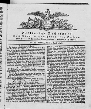 Berlinische Nachrichten von Staats- und gelehrten Sachen vom 21.04.1828