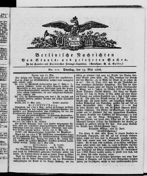 Berlinische Nachrichten von Staats- und gelehrten Sachen vom 13.05.1828