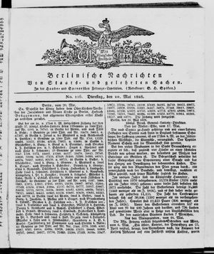 Berlinische Nachrichten von Staats- und gelehrten Sachen vom 20.05.1828