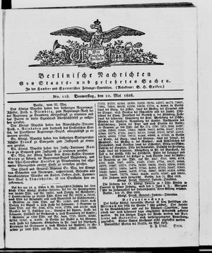 Berlinische Nachrichten von Staats- und gelehrten Sachen vom 22.05.1828