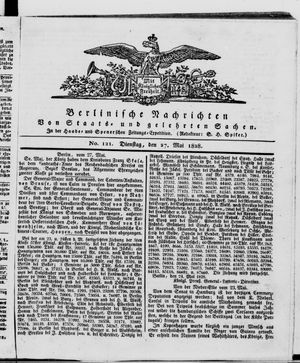 Berlinische Nachrichten von Staats- und gelehrten Sachen vom 27.05.1828