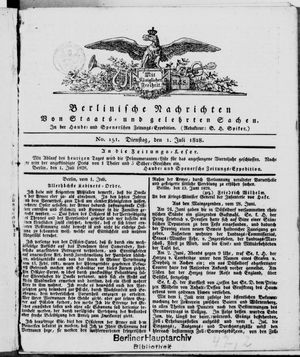 Berlinische Nachrichten von Staats- und gelehrten Sachen vom 01.07.1828