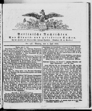 Berlinische Nachrichten von Staats- und gelehrten Sachen vom 07.07.1828