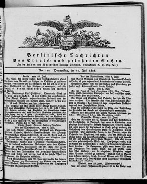 Berlinische Nachrichten von Staats- und gelehrten Sachen vom 10.07.1828