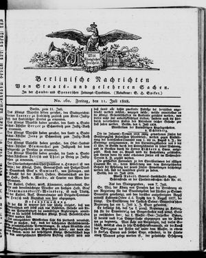 Berlinische Nachrichten von Staats- und gelehrten Sachen vom 11.07.1828