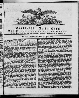 Berlinische Nachrichten von Staats- und gelehrten Sachen vom 12.07.1828