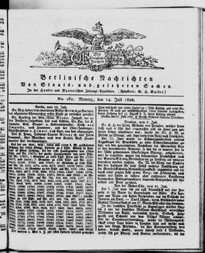 Berlinische Nachrichten von Staats- und gelehrten Sachen vom 14.07.1828