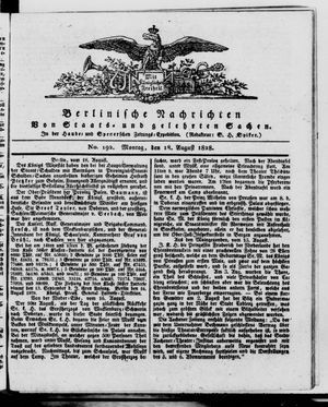 Berlinische Nachrichten von Staats- und gelehrten Sachen vom 18.08.1828