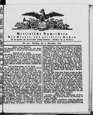 Berlinische Nachrichten von Staats- und gelehrten Sachen on Sep 2, 1828