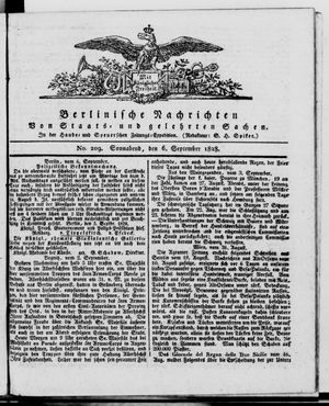 Berlinische Nachrichten von Staats- und gelehrten Sachen vom 06.09.1828