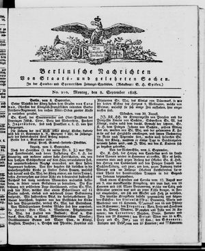 Berlinische Nachrichten von Staats- und gelehrten Sachen vom 08.09.1828