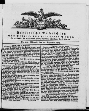 Berlinische Nachrichten von Staats- und gelehrten Sachen vom 10.09.1828