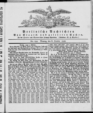 Berlinische Nachrichten von Staats- und gelehrten Sachen vom 06.10.1828