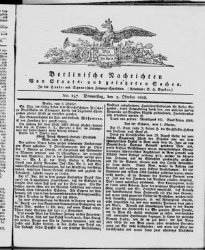 Berlinische Nachrichten von Staats- und gelehrten Sachen on Oct 9, 1828