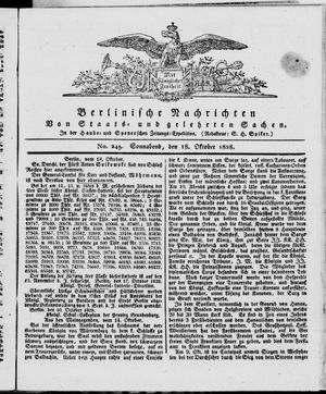 Berlinische Nachrichten von Staats- und gelehrten Sachen vom 18.10.1828