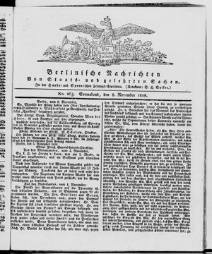 Berlinische Nachrichten von Staats- und gelehrten Sachen on Nov 8, 1828