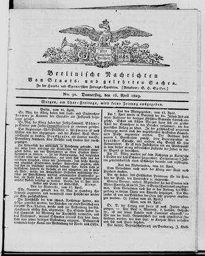 Berlinische Nachrichten von Staats- und gelehrten Sachen vom 16.04.1829