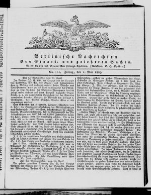 Berlinische Nachrichten von Staats- und gelehrten Sachen vom 01.05.1829