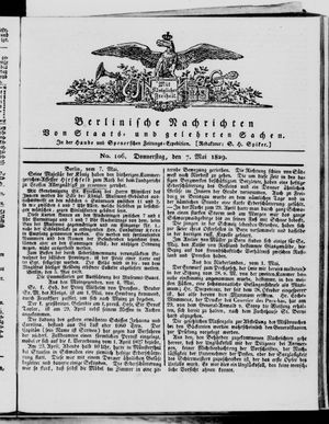 Berlinische Nachrichten von Staats- und gelehrten Sachen vom 07.05.1829