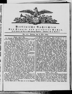 Berlinische Nachrichten von Staats- und gelehrten Sachen vom 08.05.1829
