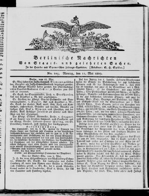 Berlinische Nachrichten von Staats- und gelehrten Sachen vom 11.05.1829