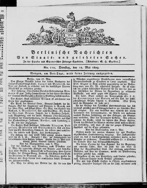 Berlinische Nachrichten von Staats- und gelehrten Sachen vom 12.05.1829