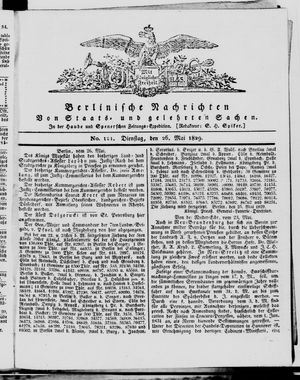 Berlinische Nachrichten von Staats- und gelehrten Sachen vom 26.05.1829